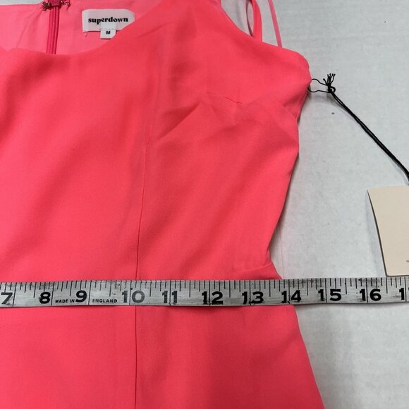 Revolve Superdown Addison Maxi Dress Womens M Hot Pink Chiffon Slip High Slit - Picture 8 of 12